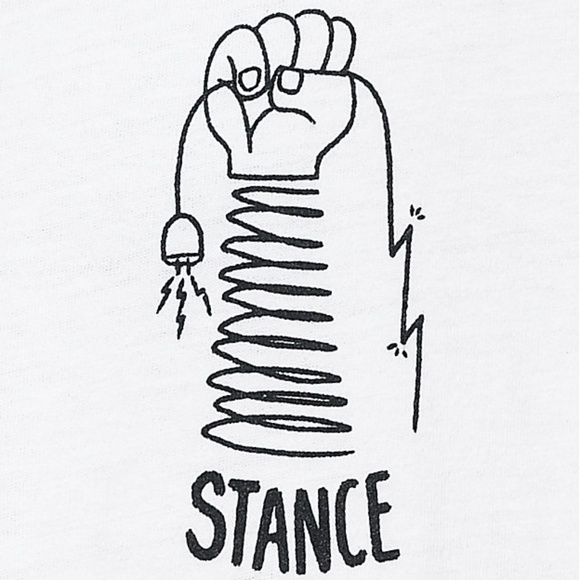New Men’s Stance Coil T-Shirt White Crew T Tee - Picture 1 of 3
